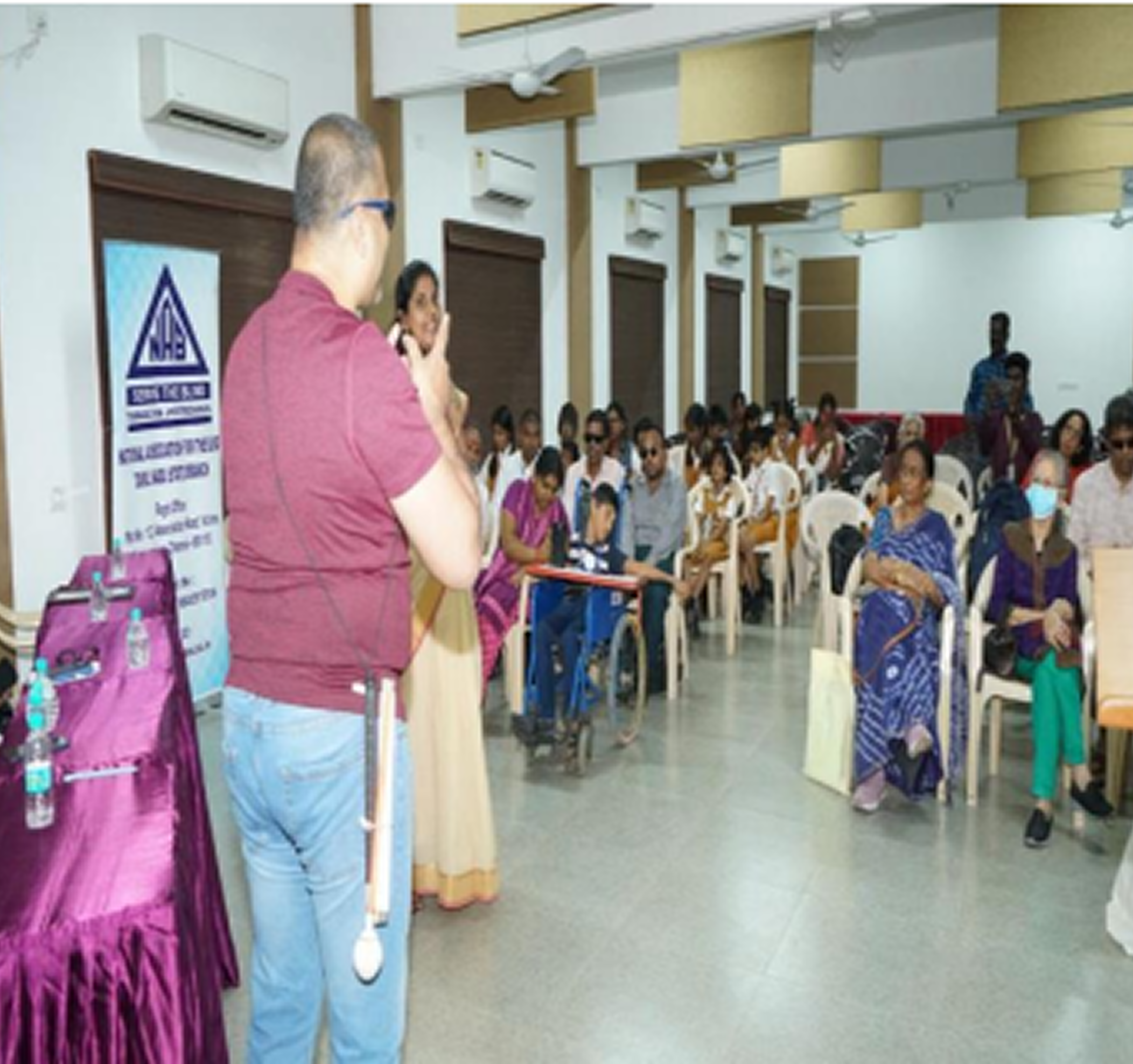 Visually impaired students in classroom